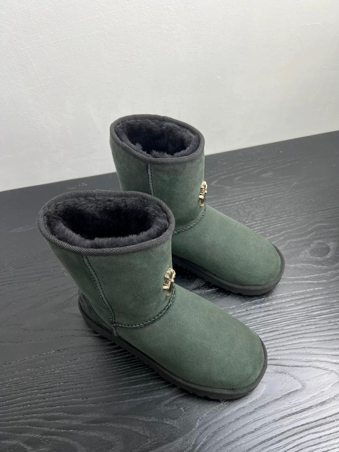 Green Chrome cross uggs