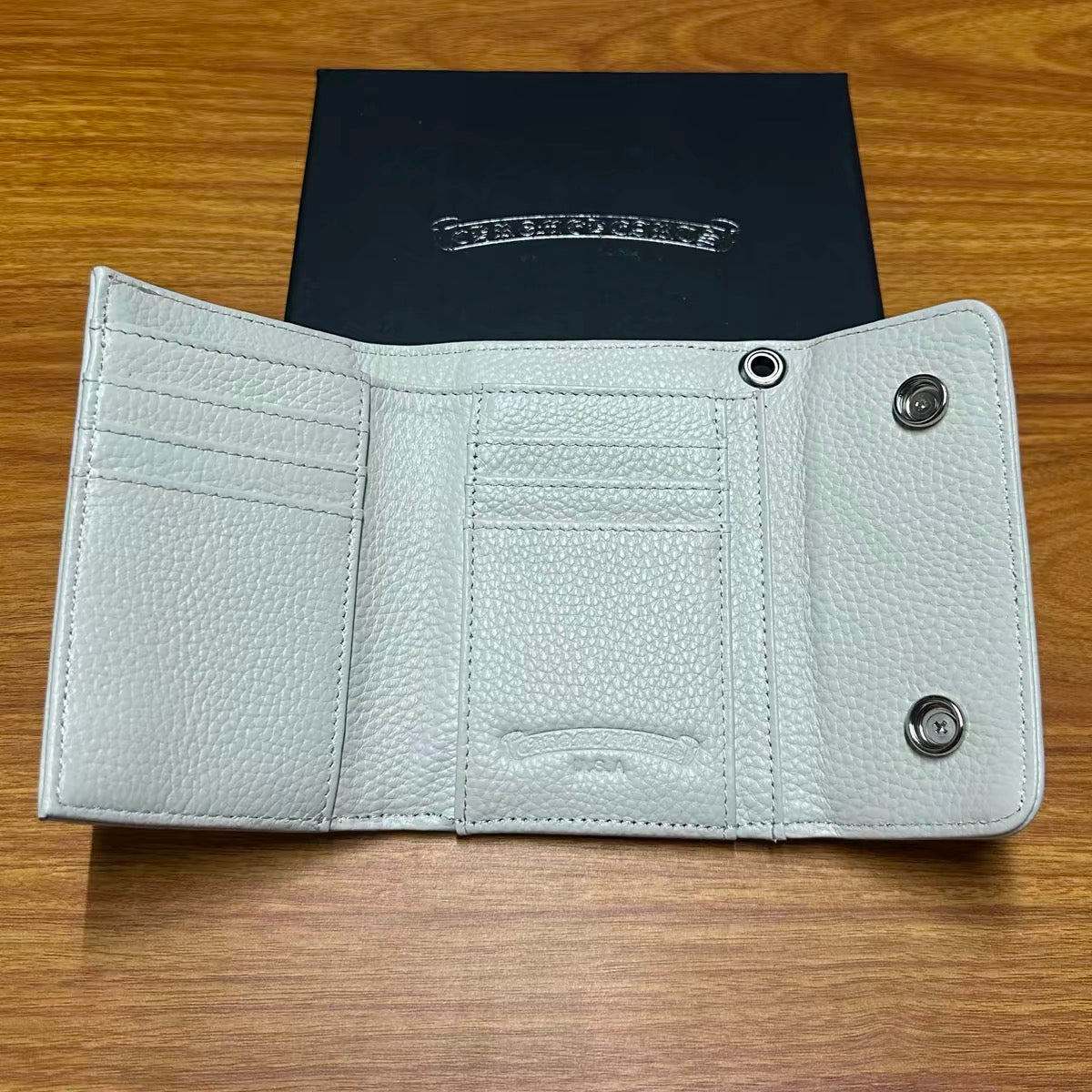 White Chrome hearts  colour wallet bag