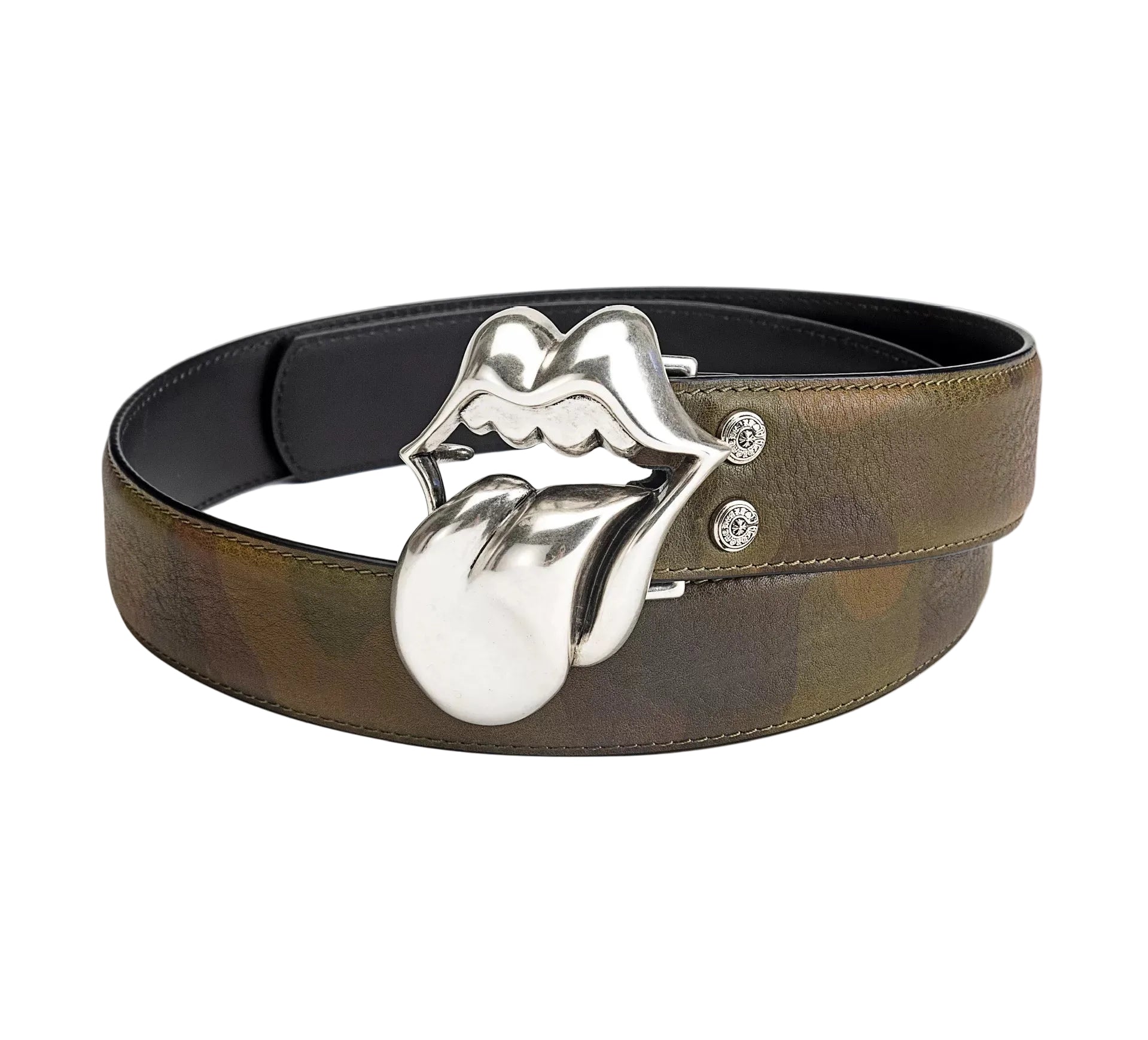 Chrome hearts rolling stone tounge lip  belt