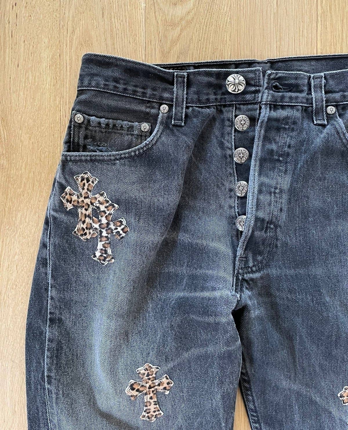 Archive Chrome leopard cross patch denim