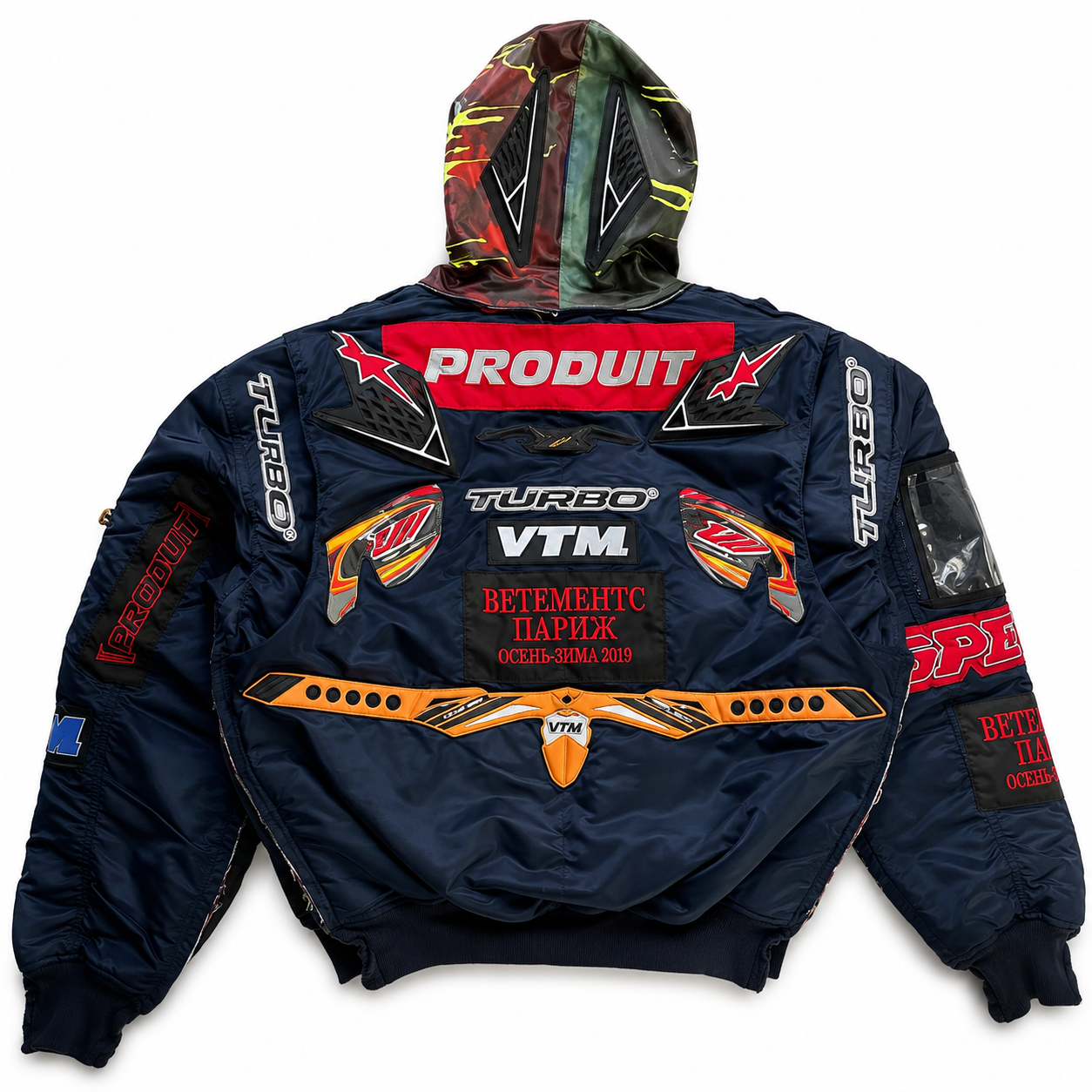 Vetements x Alpha Industries Layered Bomber coloured Hoodie