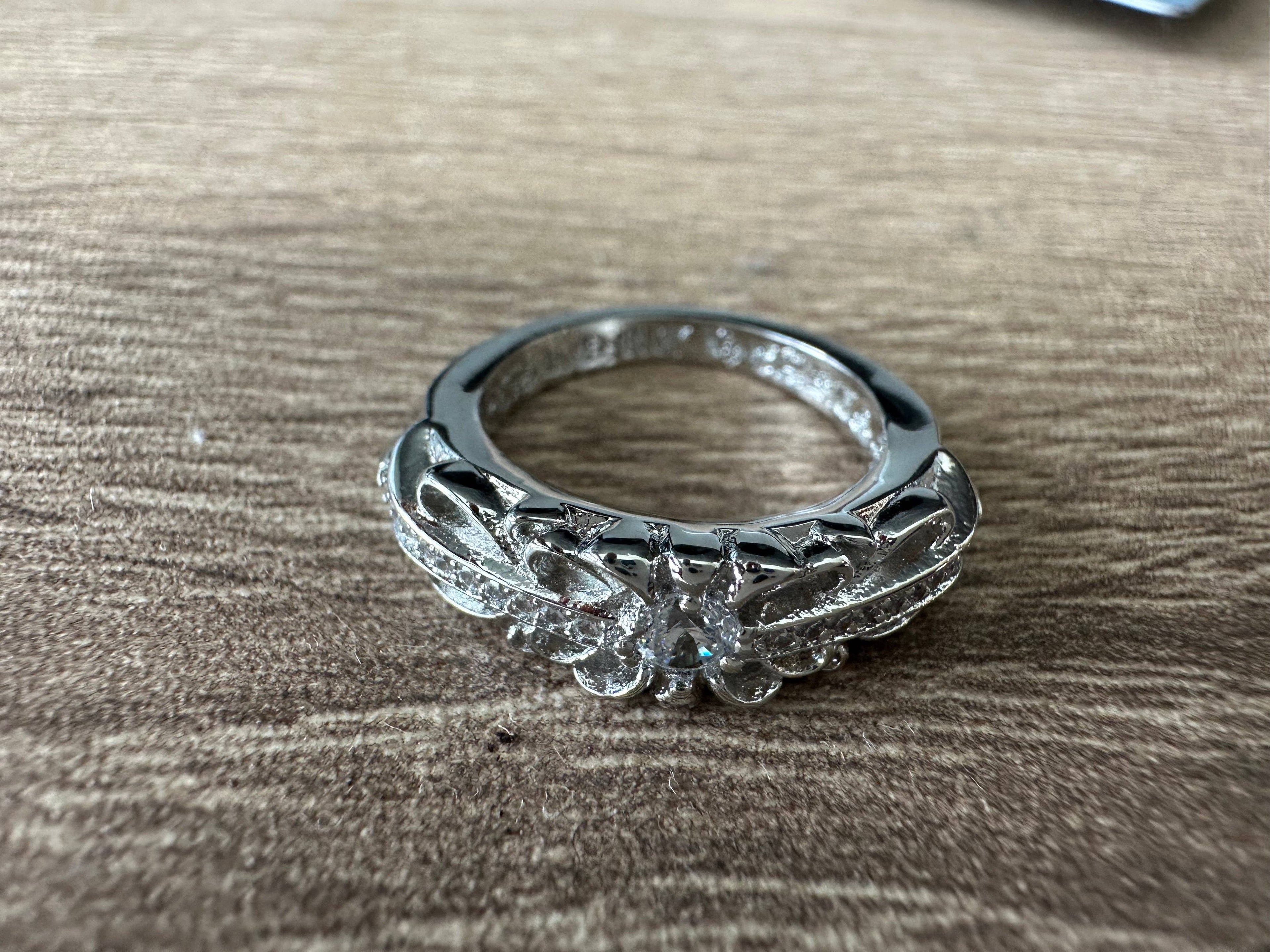 Archive Chrome rings with diamond gemstone