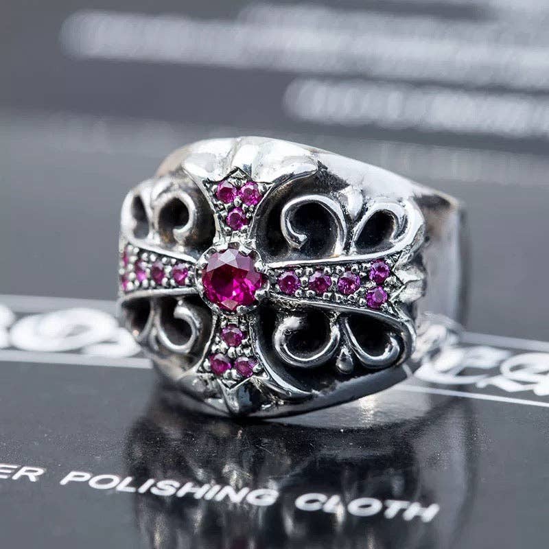 Archive Chrome rings with diamond gemstone