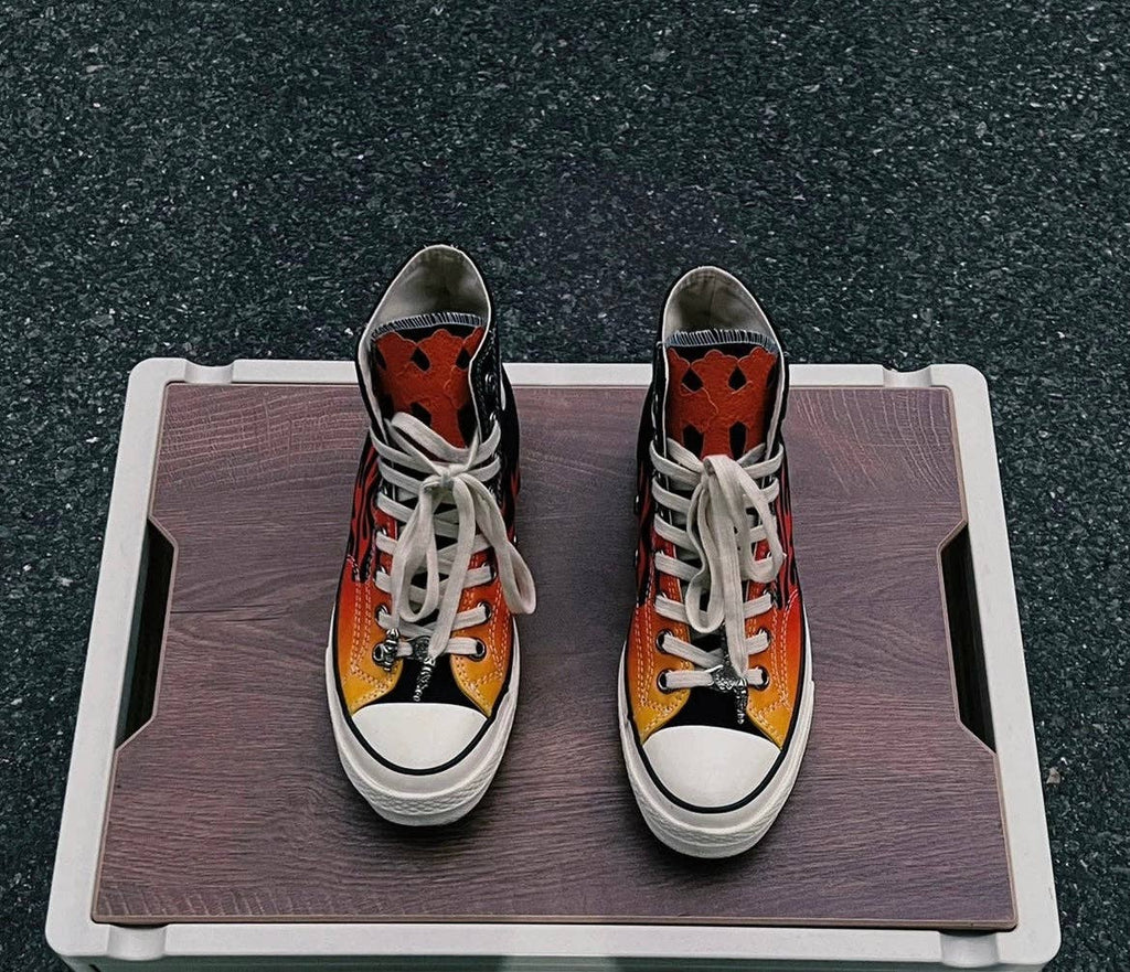 Archive Chrome flaming fire High-Top Sneakers