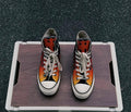 Chrome hearts flaming fire  all stars converse