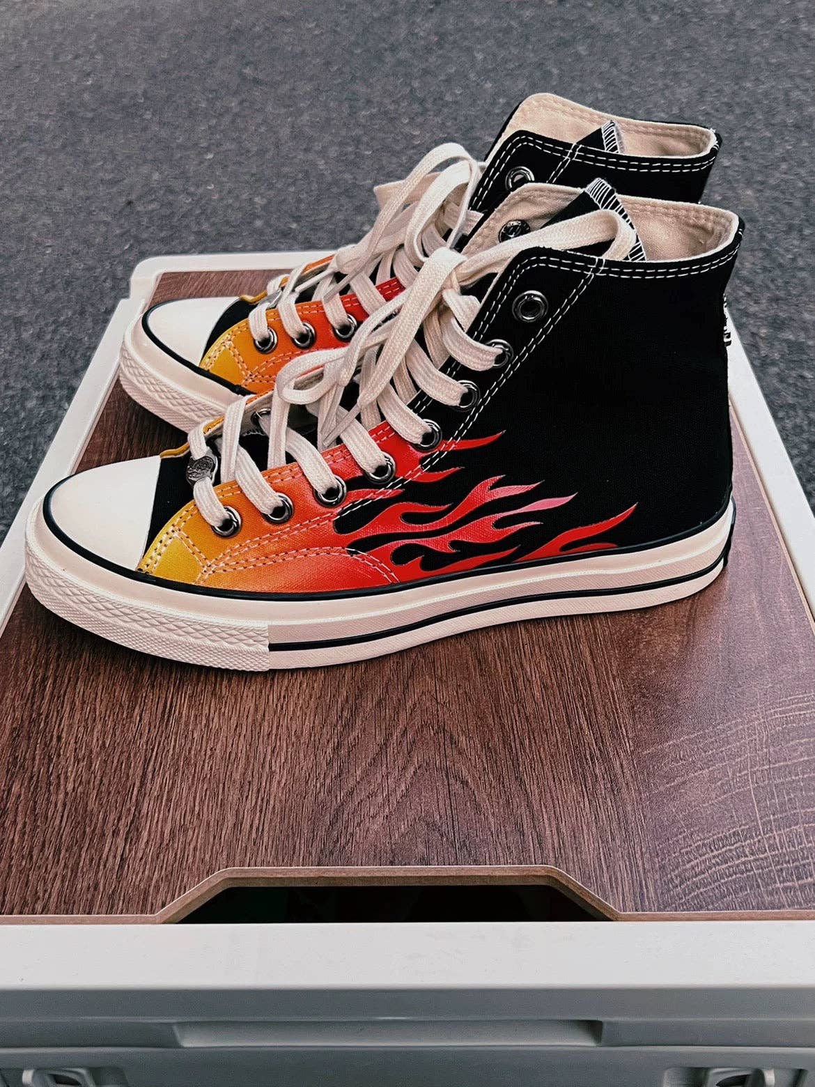 Archive Chrome flaming fire High-Top Sneakers