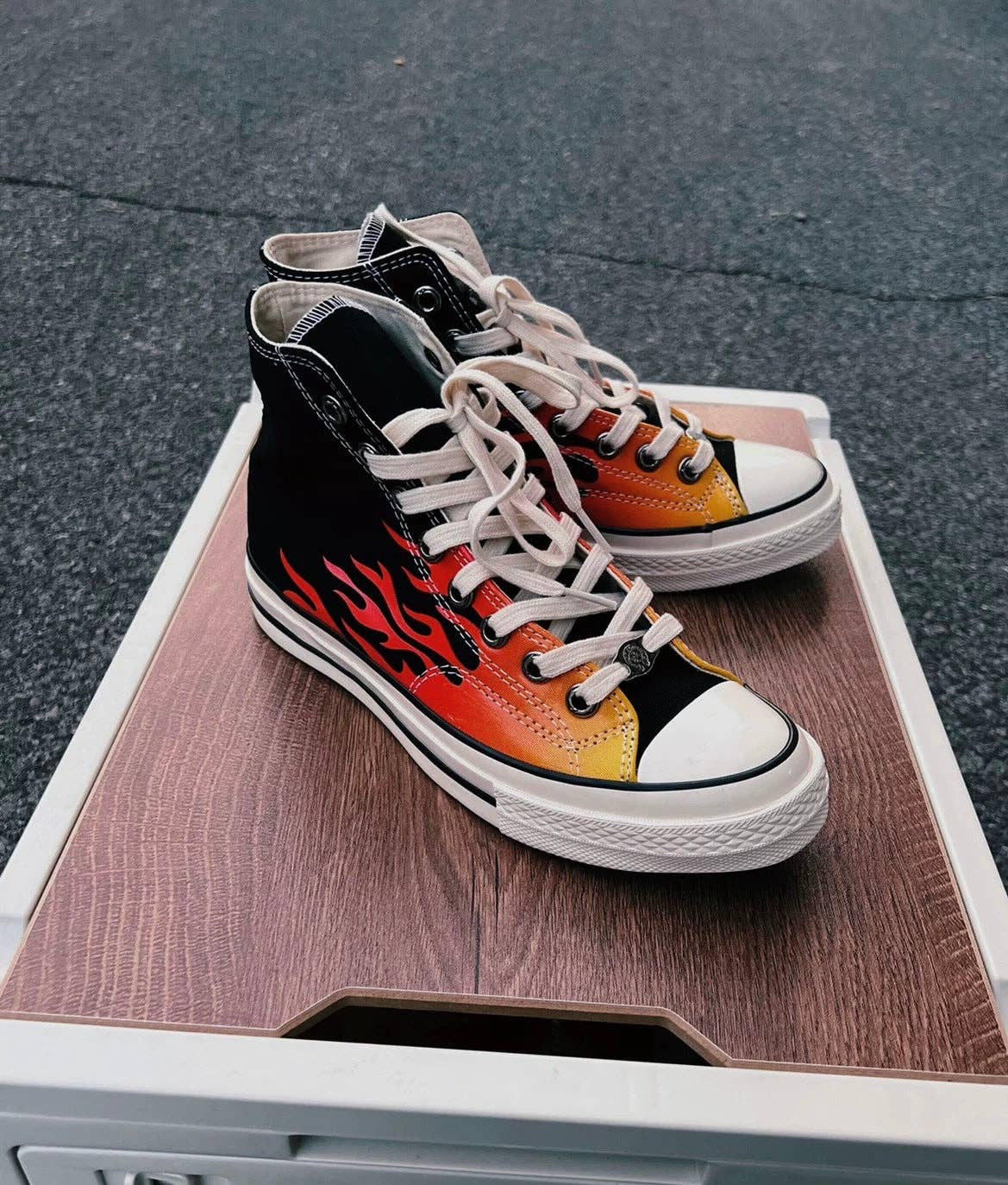 Archive Chrome flaming fire High-Top Sneakers