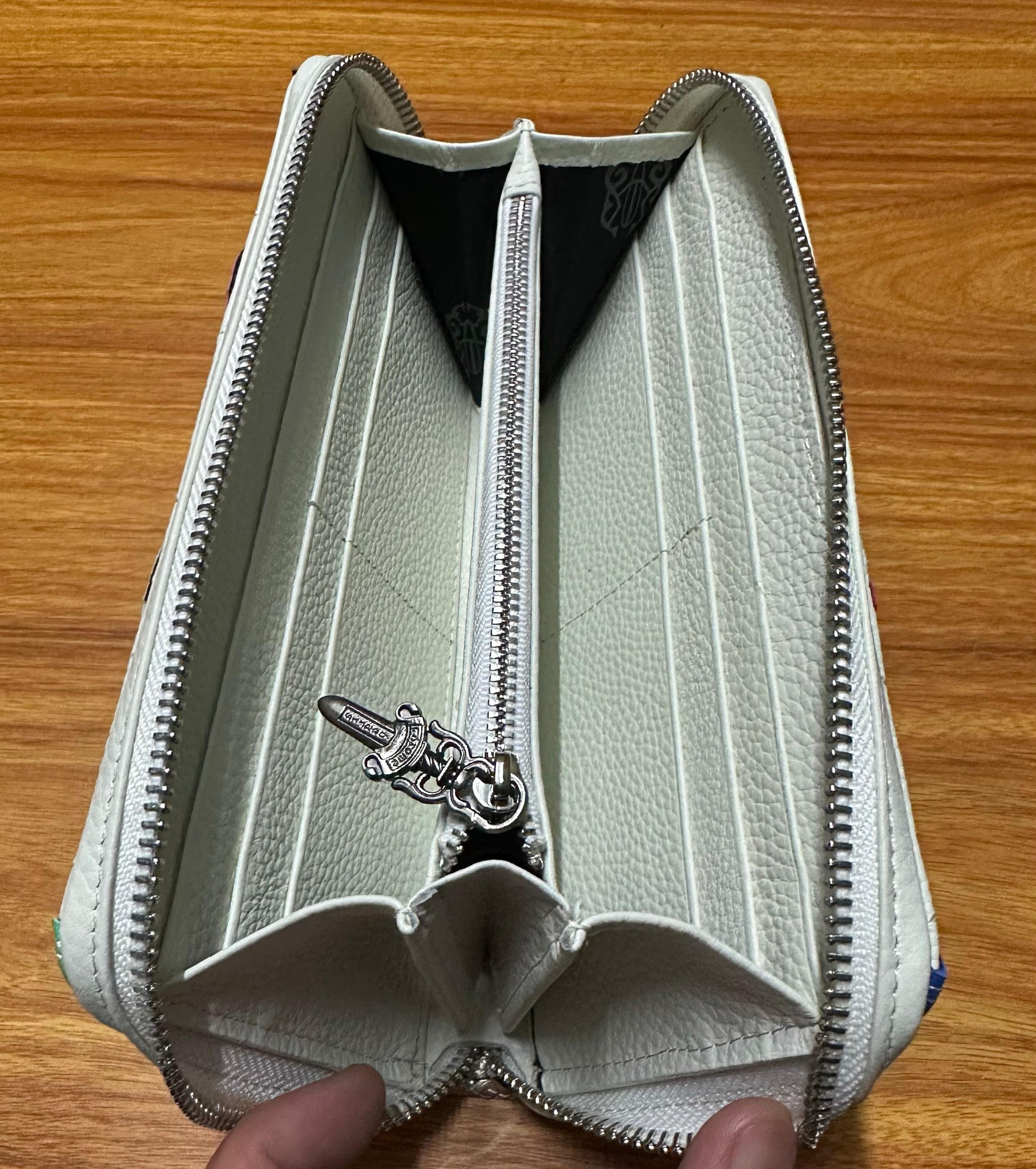 Chrome hearts multi colour cross long wallet bag
