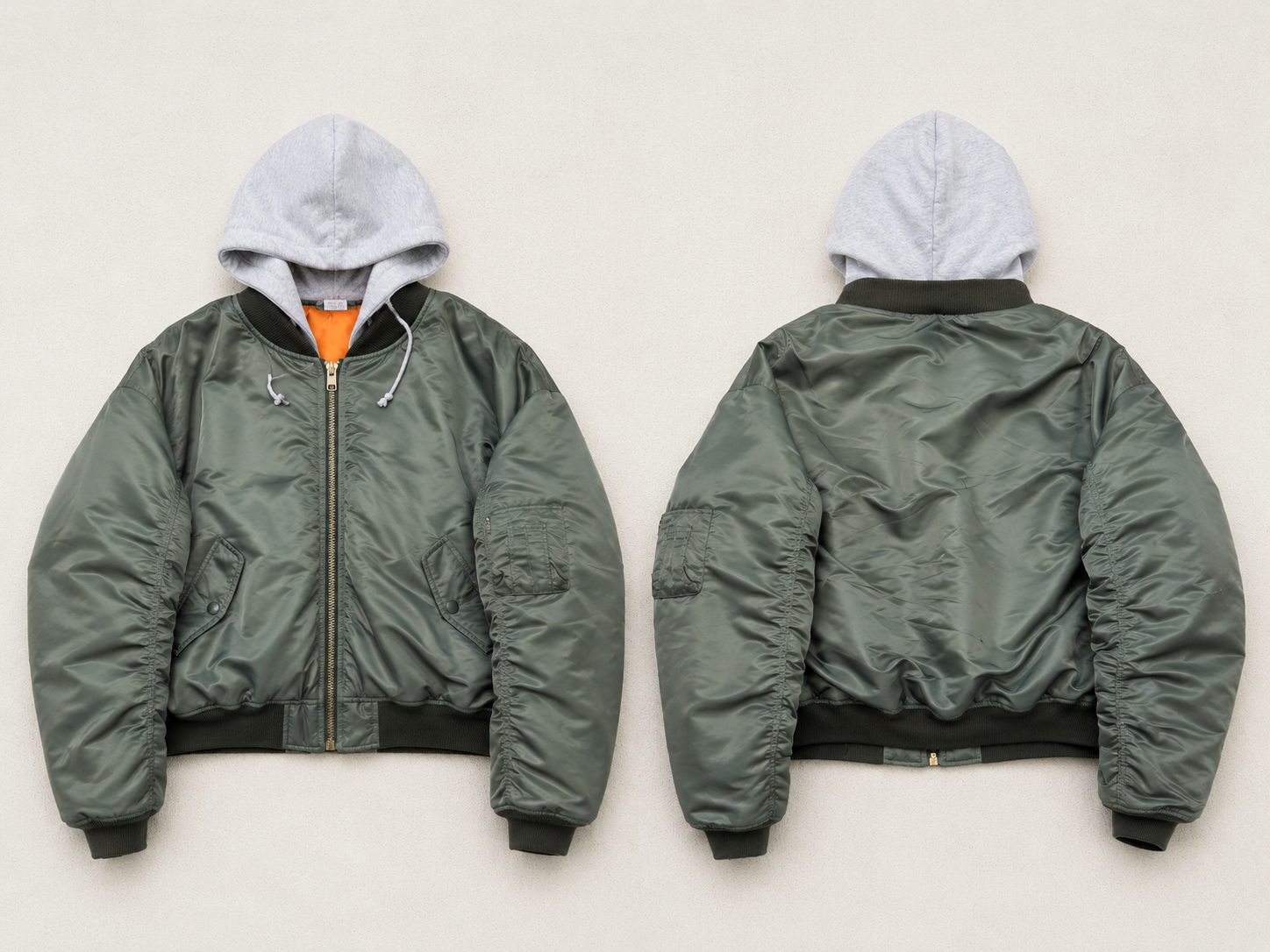 Vetements x Alpha Industries green Bomber Hoodie
