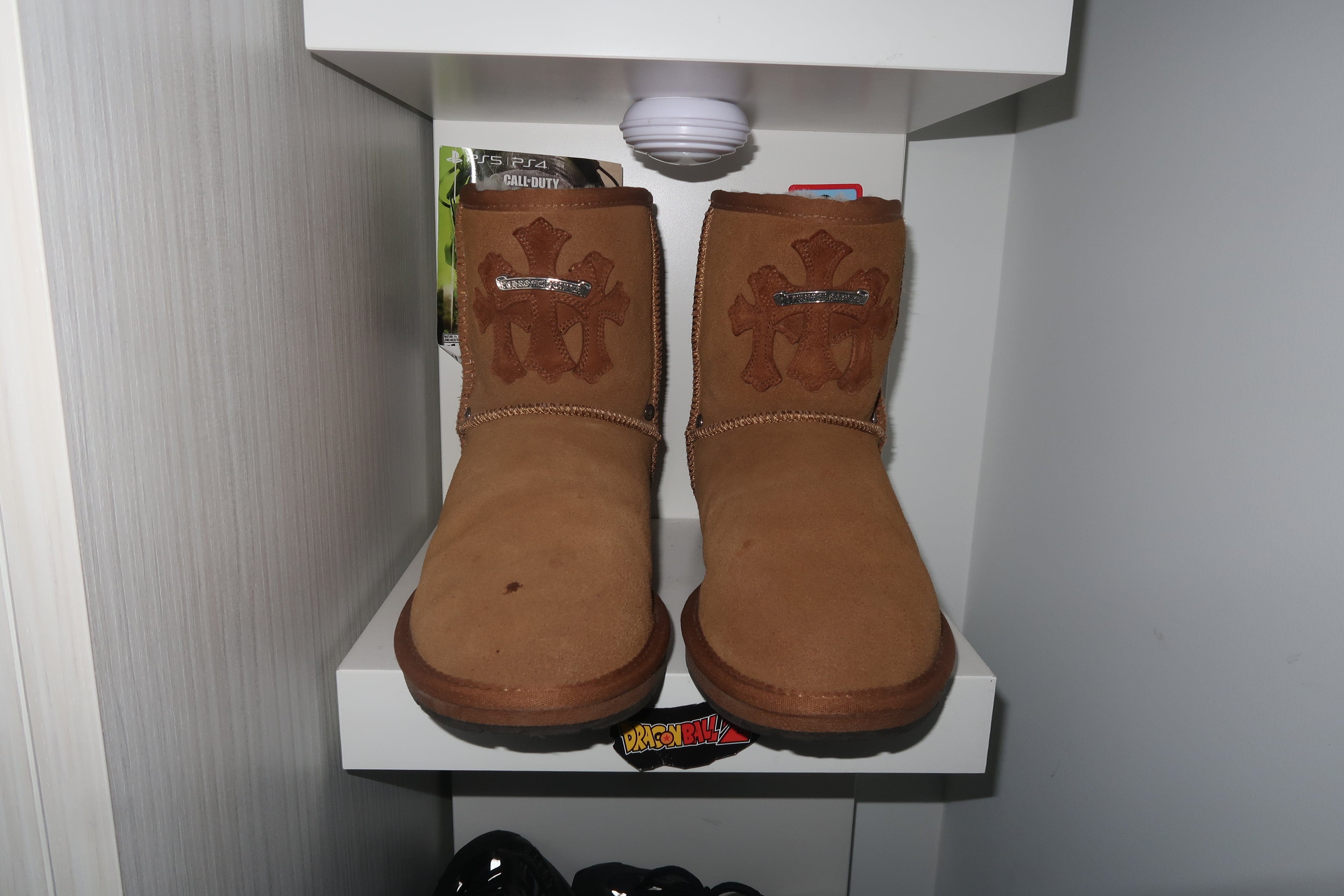 Brown Chrome sterling cross patches  boots