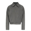 Houndstooth Zip-Up Jacket