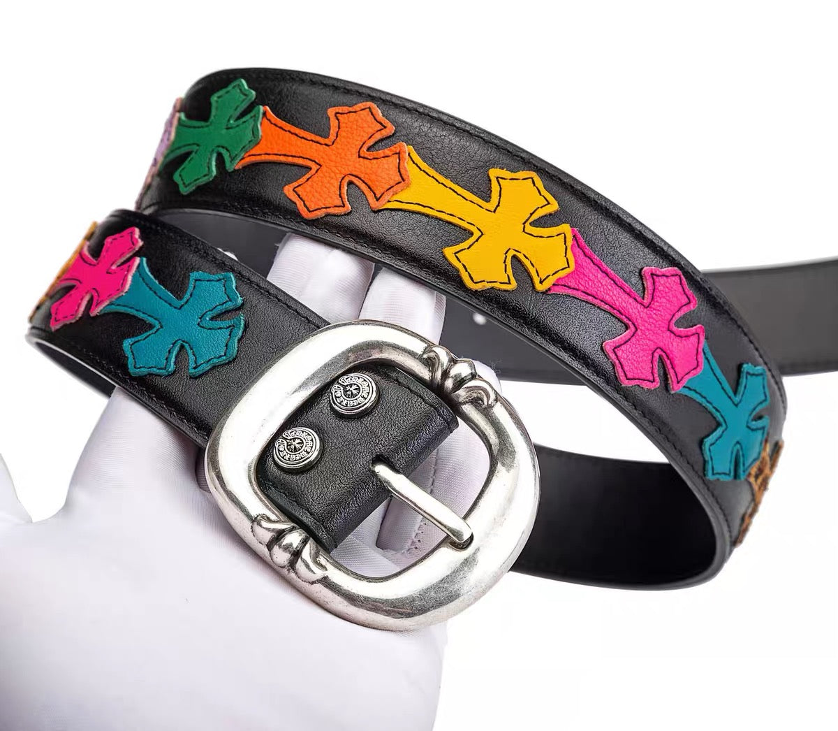 chrome hearts  Leather ‘Gunslinger's .925 Silver Belt