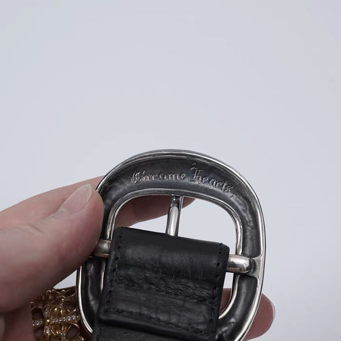 chrome hearts  Leather ‘Gunslinger's .925 Silver Belt