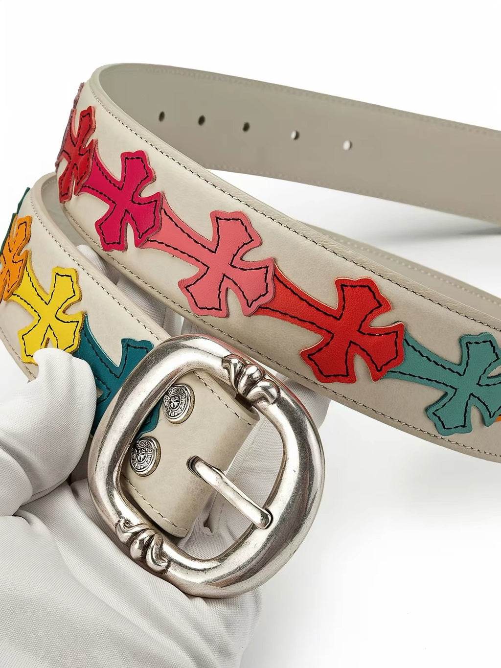 chrome hearts  Leather ‘Gunslinger's .925 Silver Belt