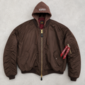 Vetements x Alpha Industries Layered Bomber Hoodie Brown