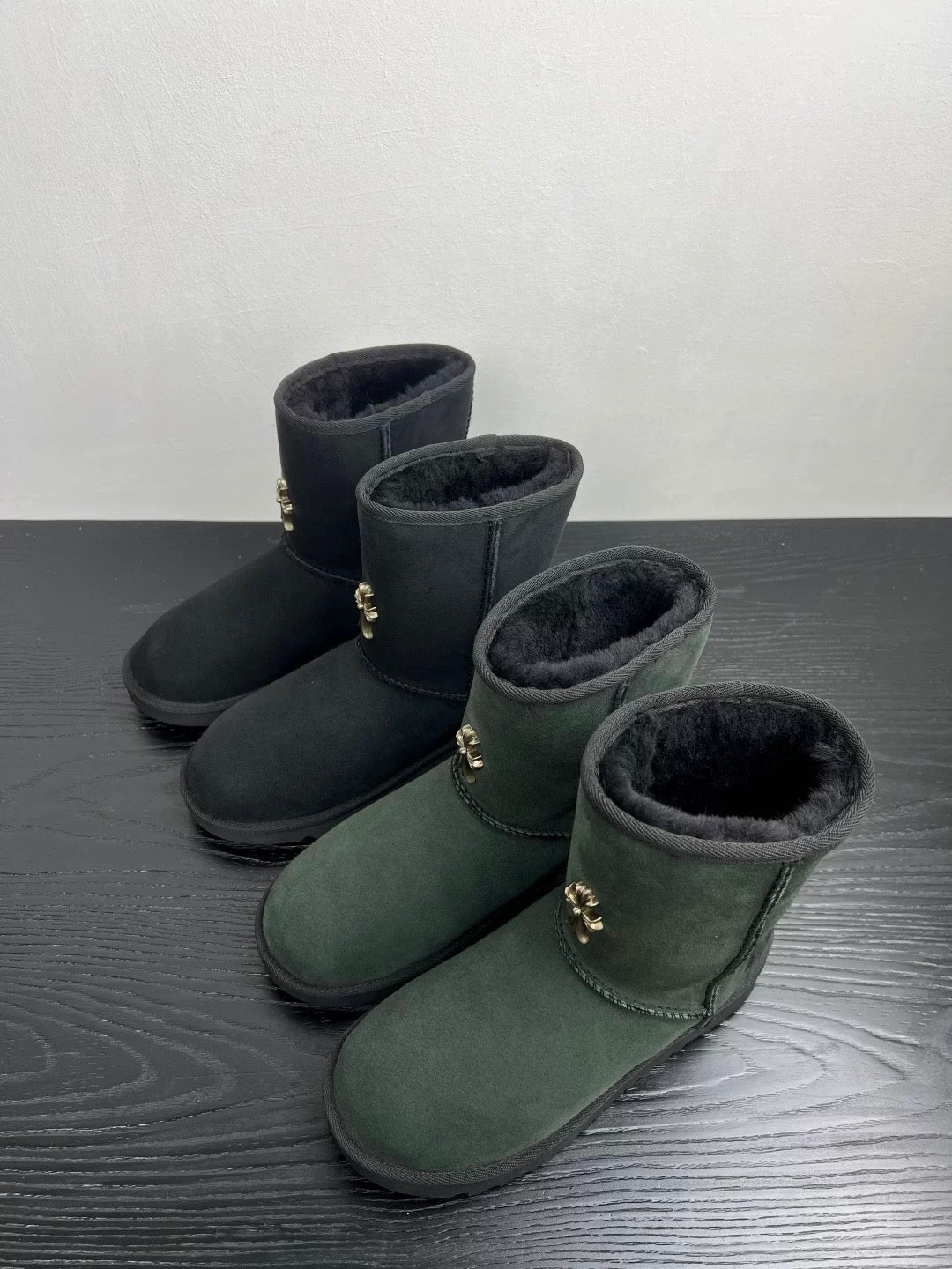 Green Chrome cross uggs