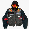 Vetements x Alpha Industries moto Racing  black Bomber Hoodie