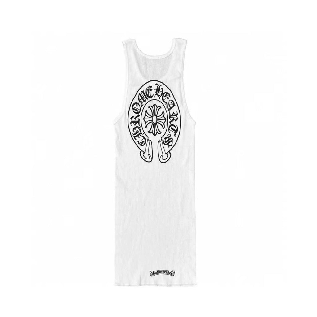 Chrome White " I love you " tank vest top