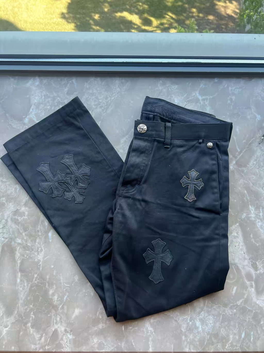 Chrome hearts cross patches pants