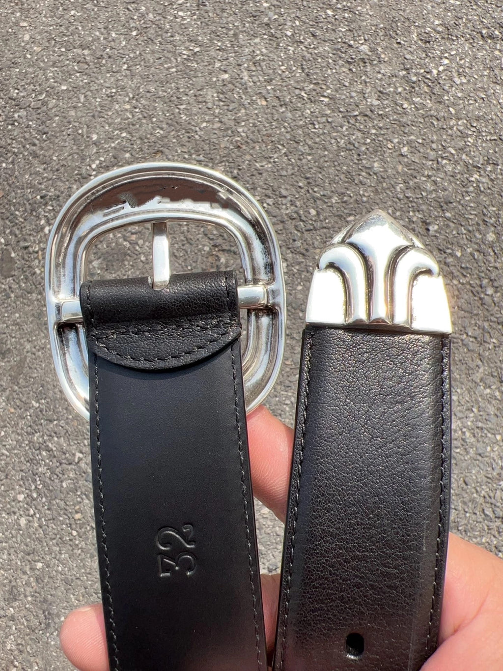 chrome hearts  Leather ‘Gunslinger's .925 Silver Belt