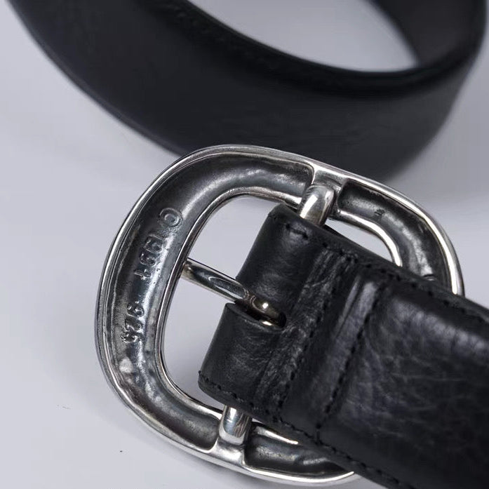 chrome hearts  Leather ‘Gunslinger's .925 Silver Belt