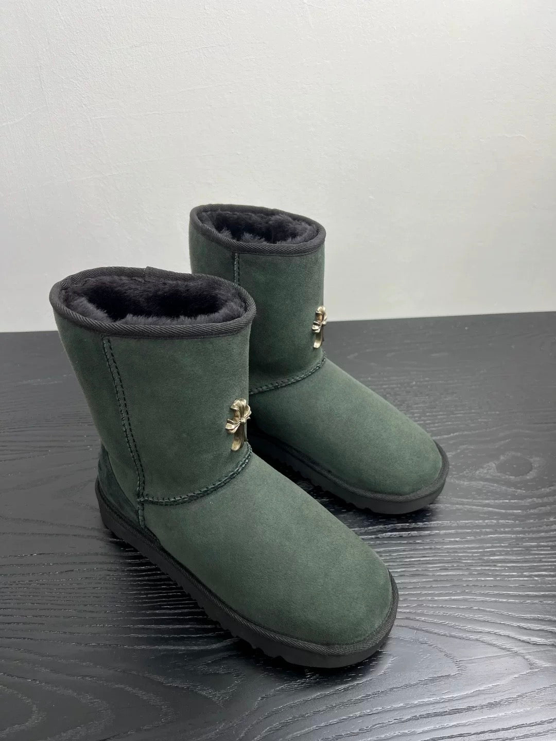 Green Chrome cross uggs