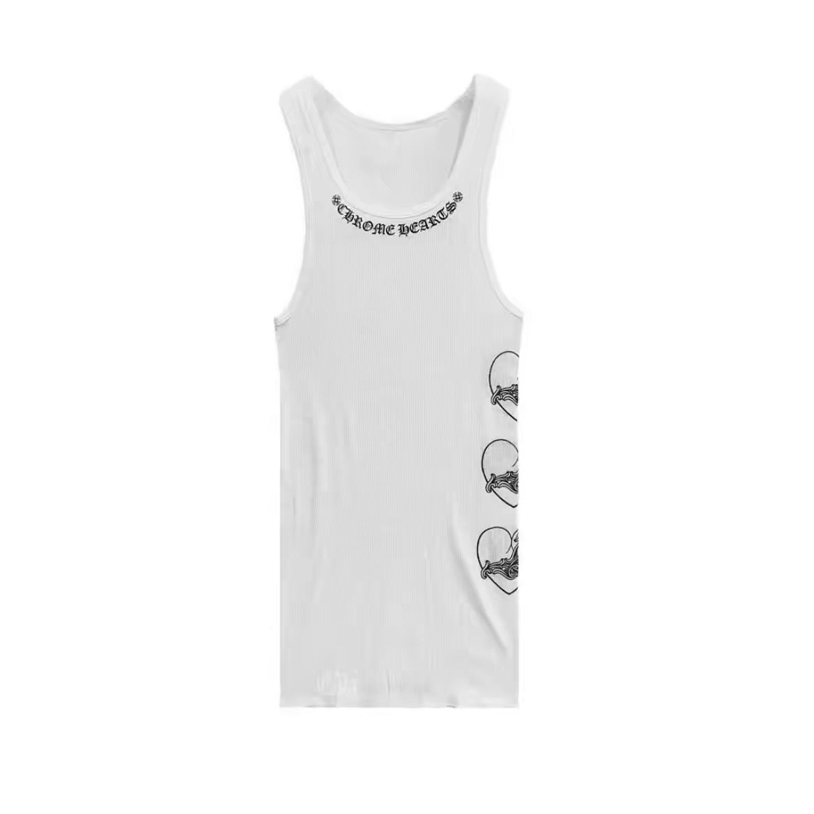 Chrome White " I love you " tank vest top
