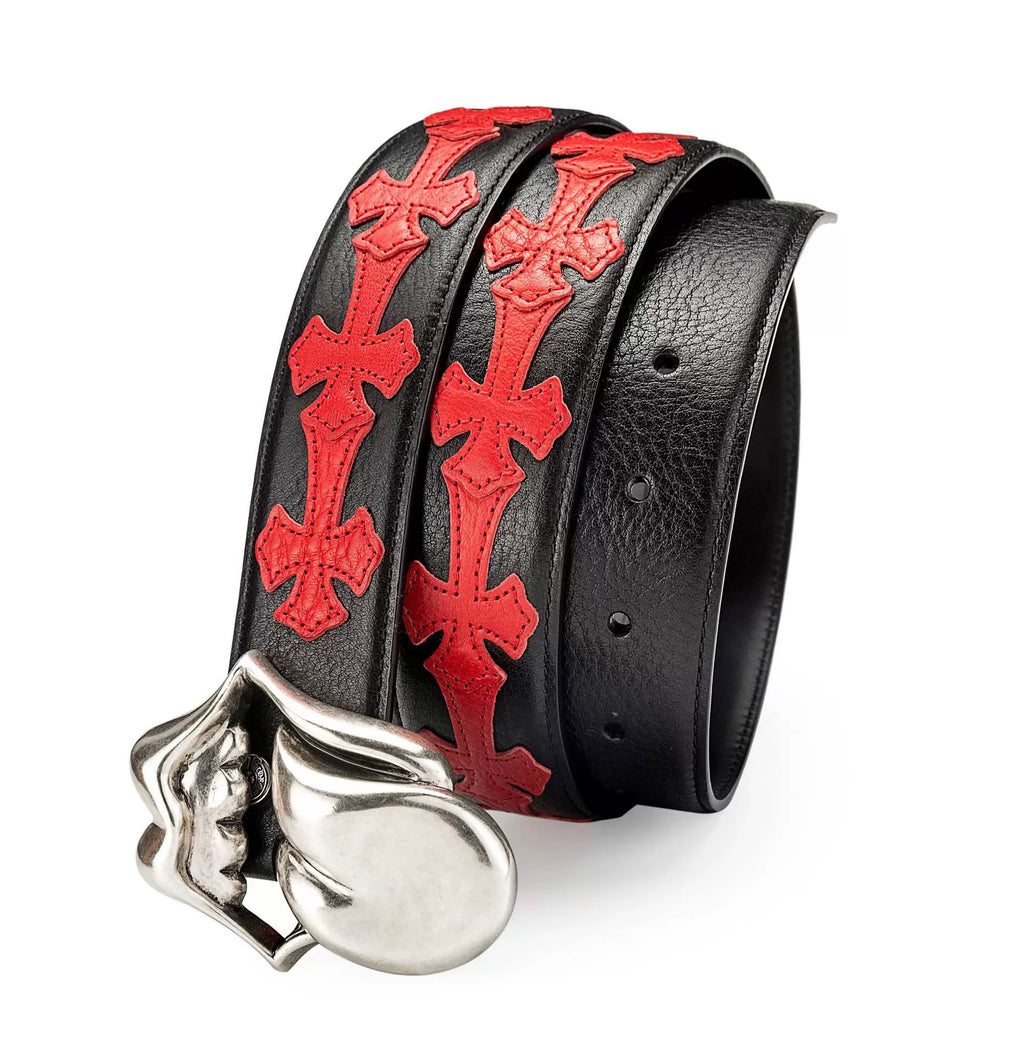 Chrome hearts rolling stone tounge lip  belt