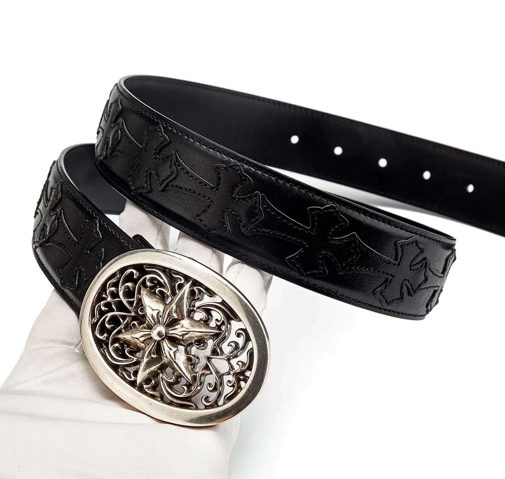Chrome hearts oval star belt