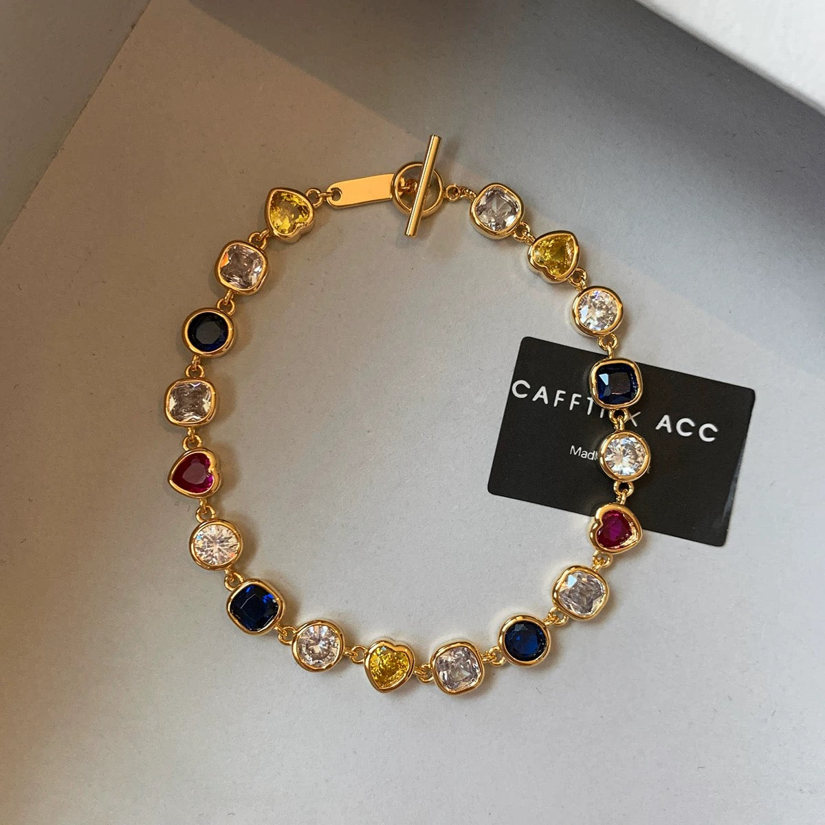 Lucky Gold Rhinestone Heart bracelet