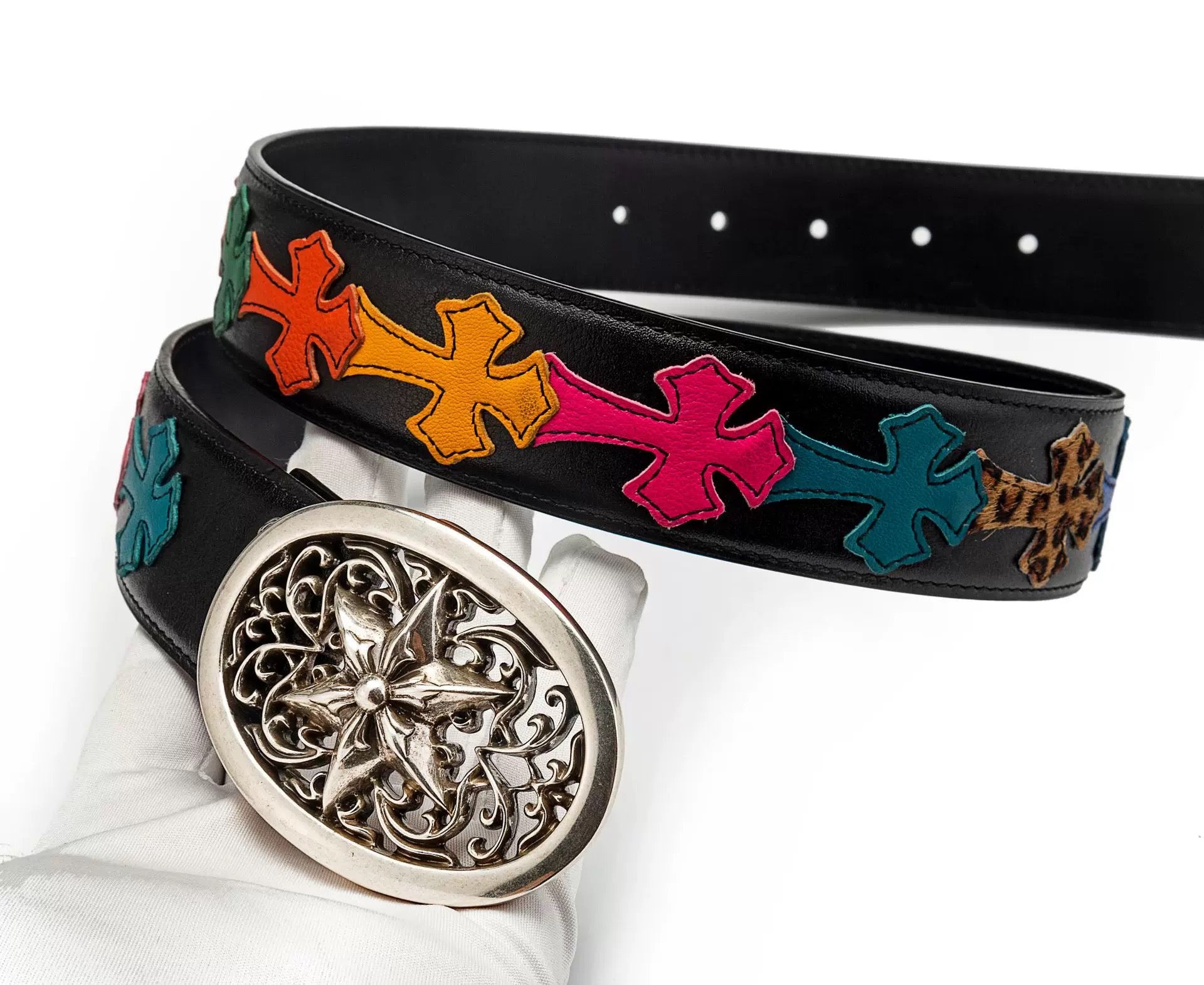 Chrome hearts oval star belt