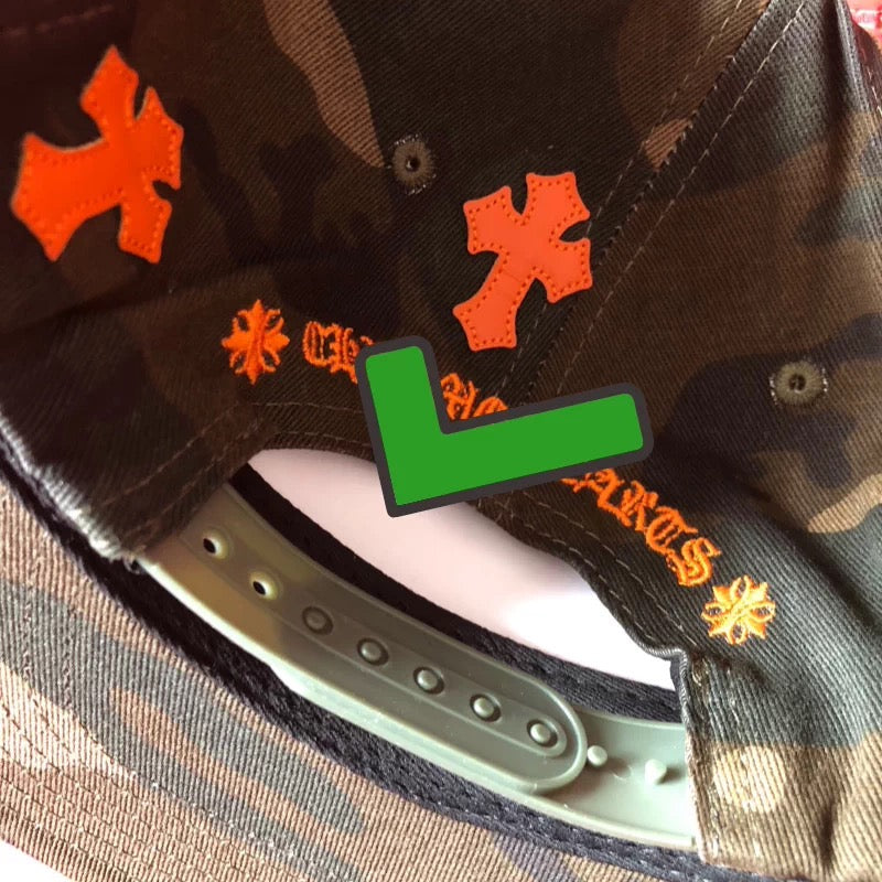 Chrome hearts green camo orange hat