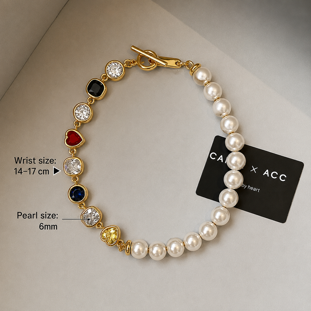 Lucky Gold Rhinestone Heart bracelet