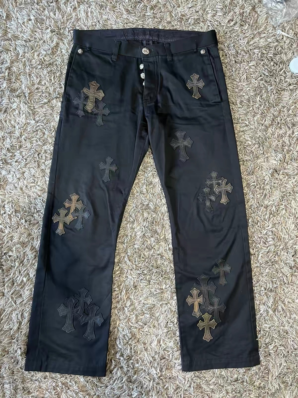 Chrome hearts cross patches pants