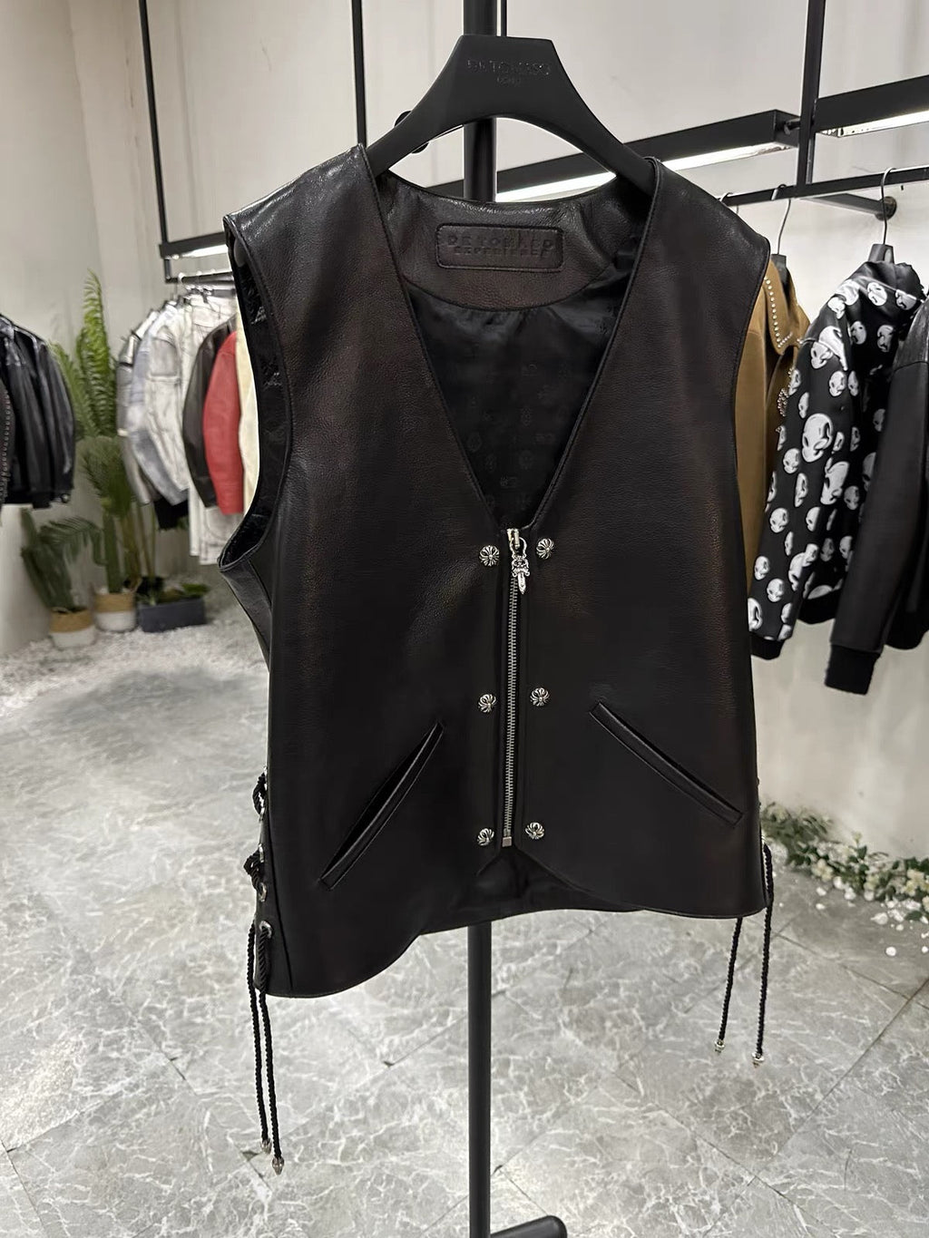 Chrome leather vest jacket - Private property 