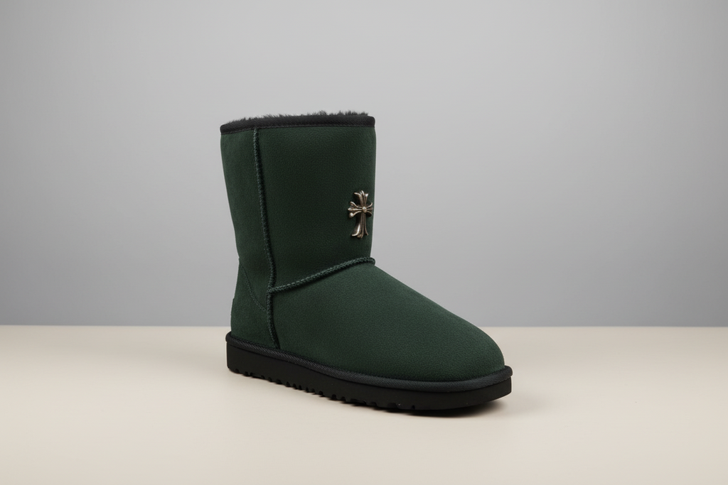Green Chrome cross uggs