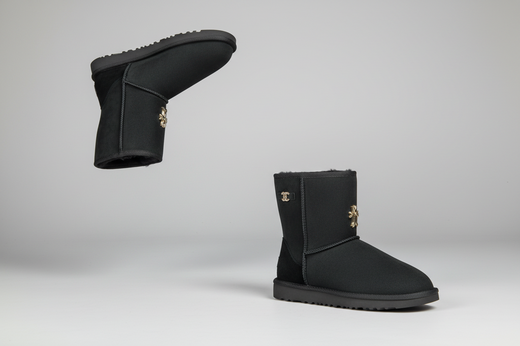 Black Chrome cross uggs