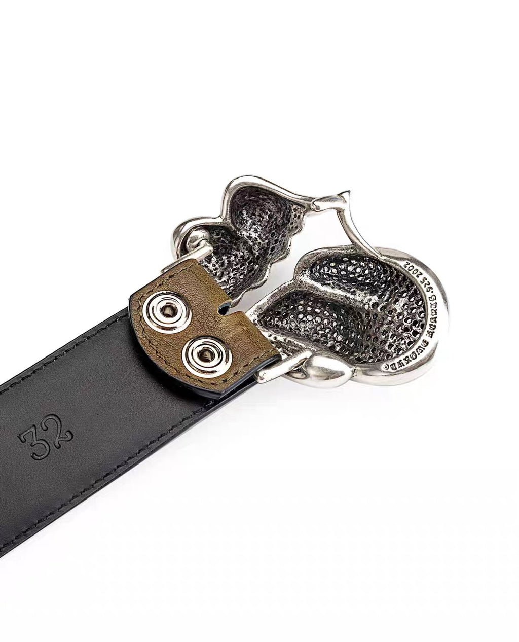 Chrome hearts iced rolling stone tounge lip  belt