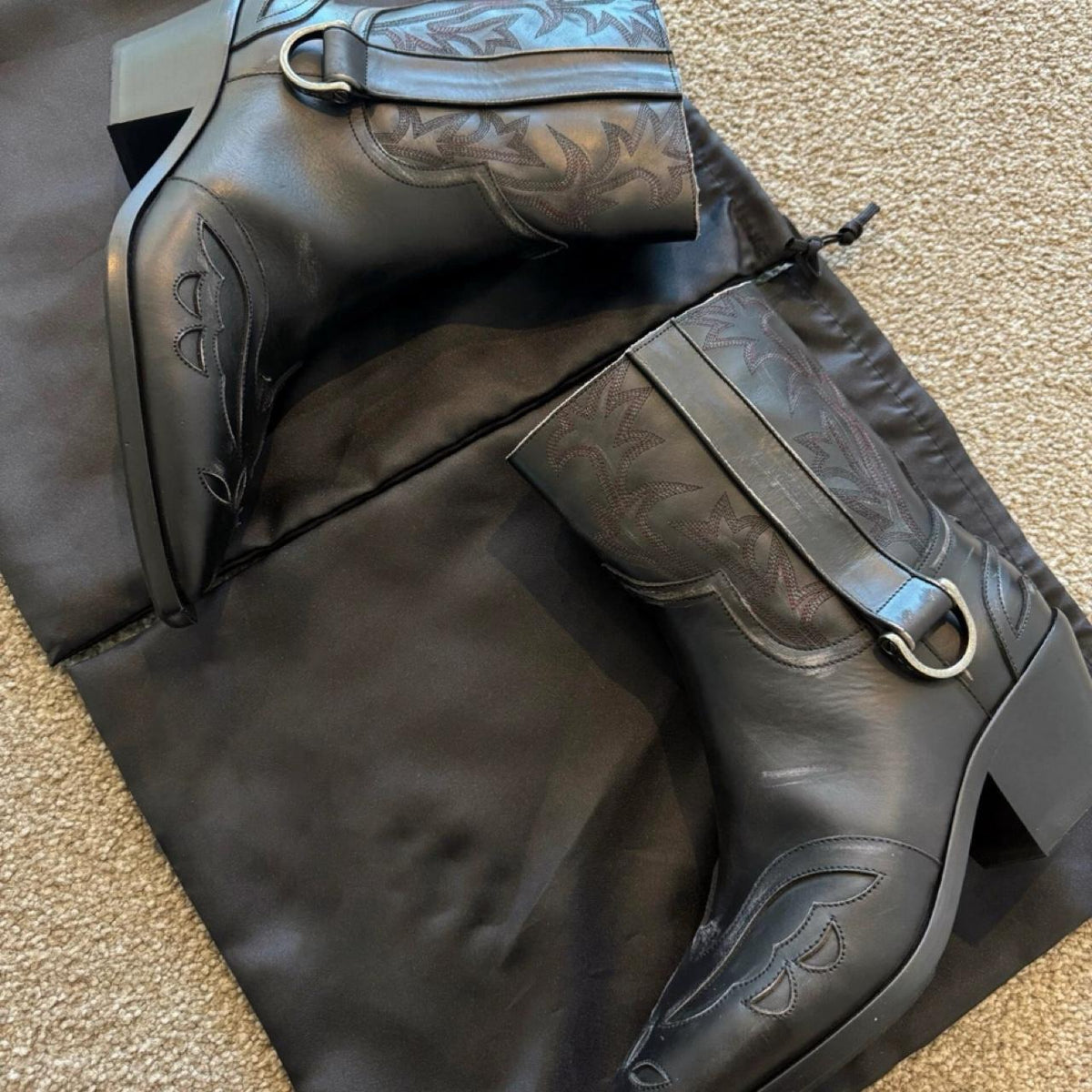 Men's black harness Boots