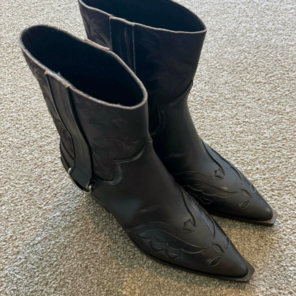 Men's black harness Boots
