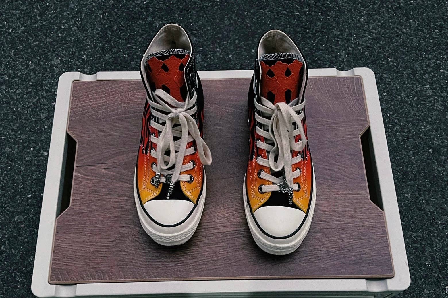 Archive Chrome flaming fire High-Top Sneakers