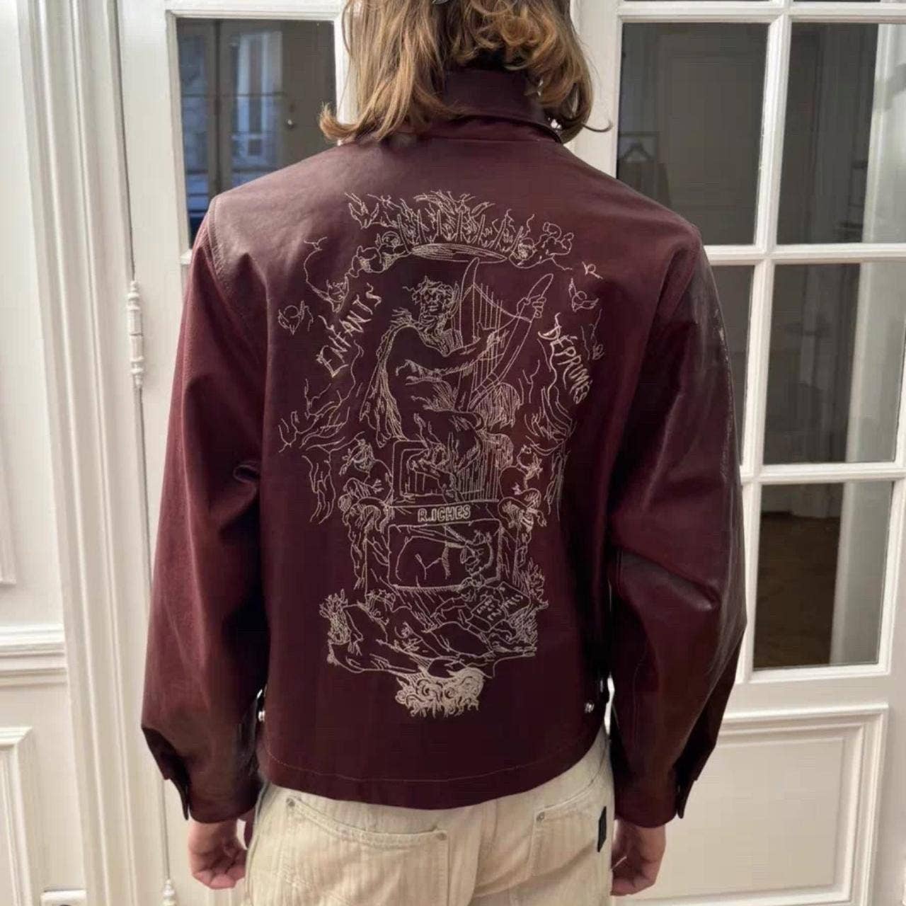 Burgundy leather jacket