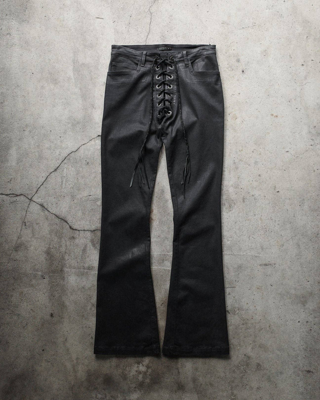 Archive black WAXED LACE UP DENIM