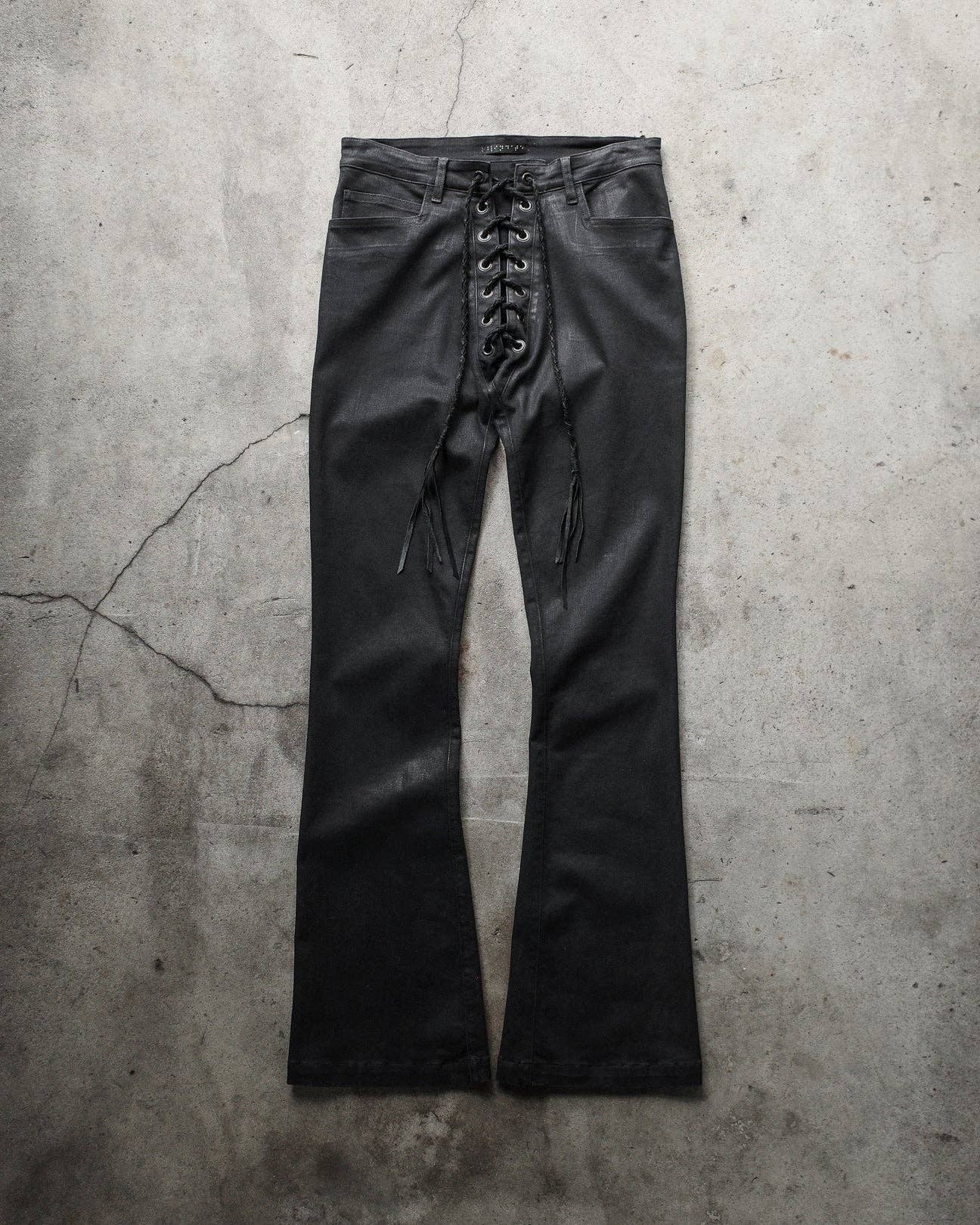 Archive black WAXED LACE UP DENIM