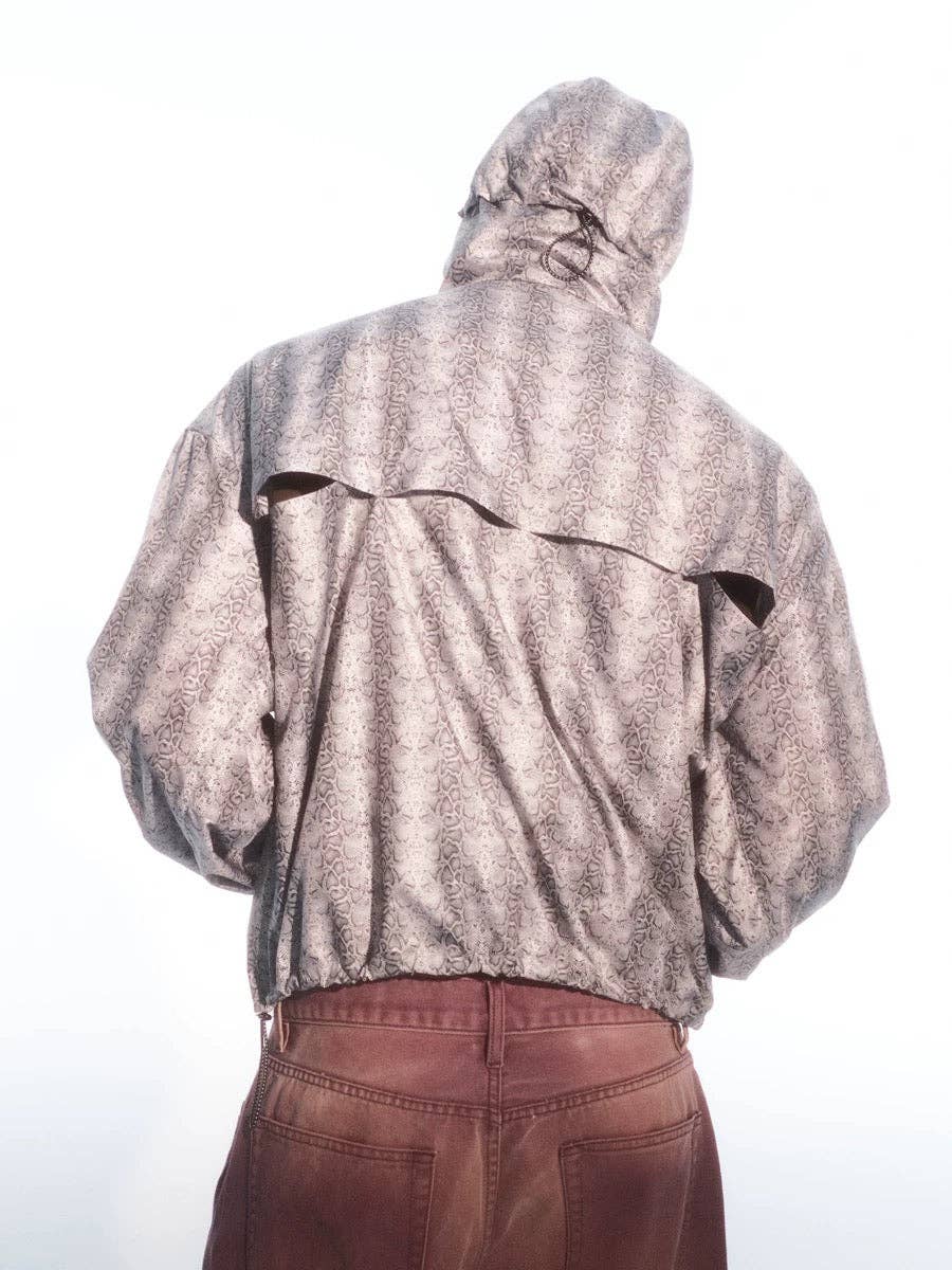 Monochrome Patterned Windbreaker