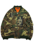 AW01 Raf Simons Riot Riot Camouflage Patched Bomber Jacket