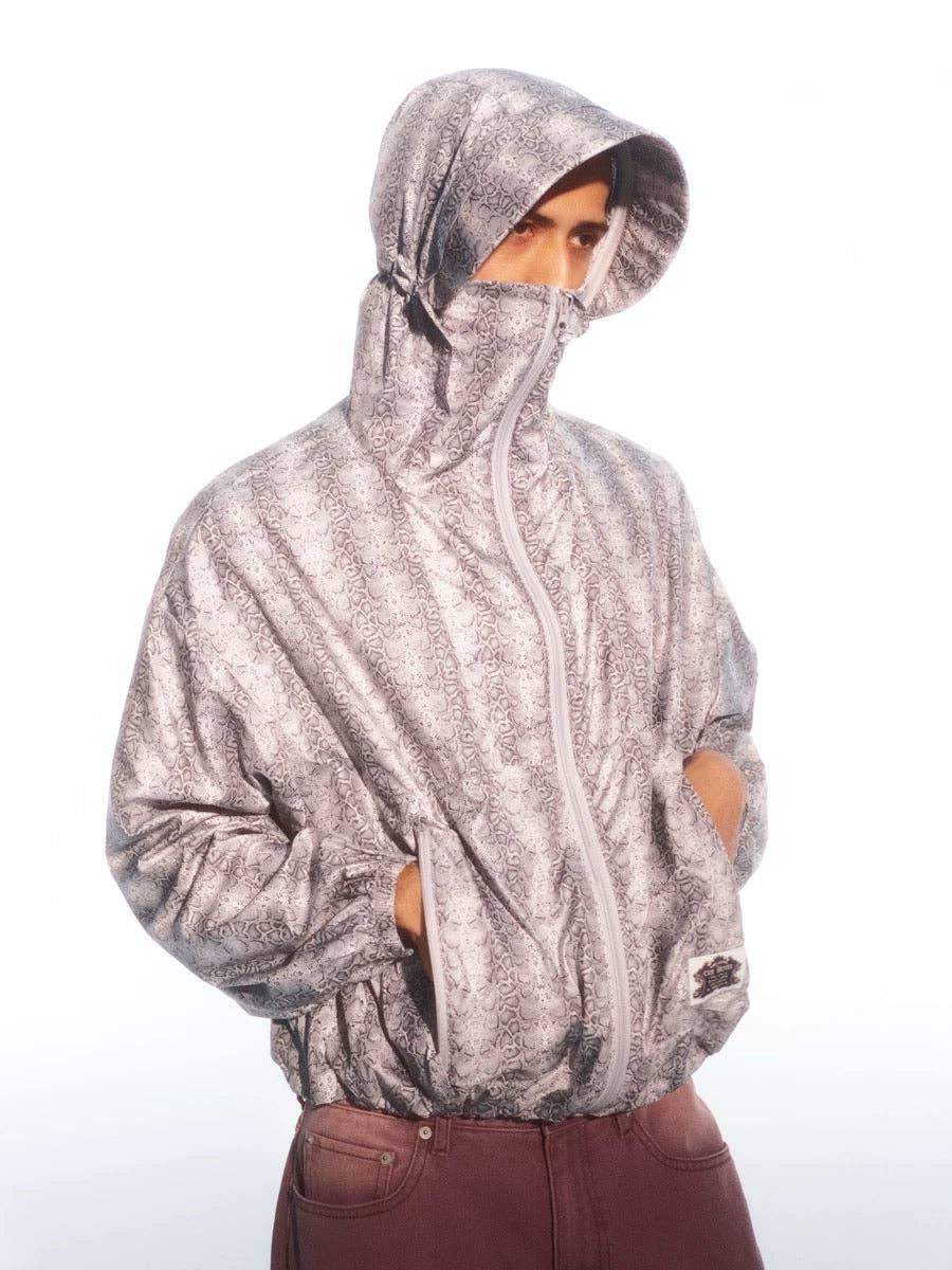 Monochrome Patterned Windbreaker
