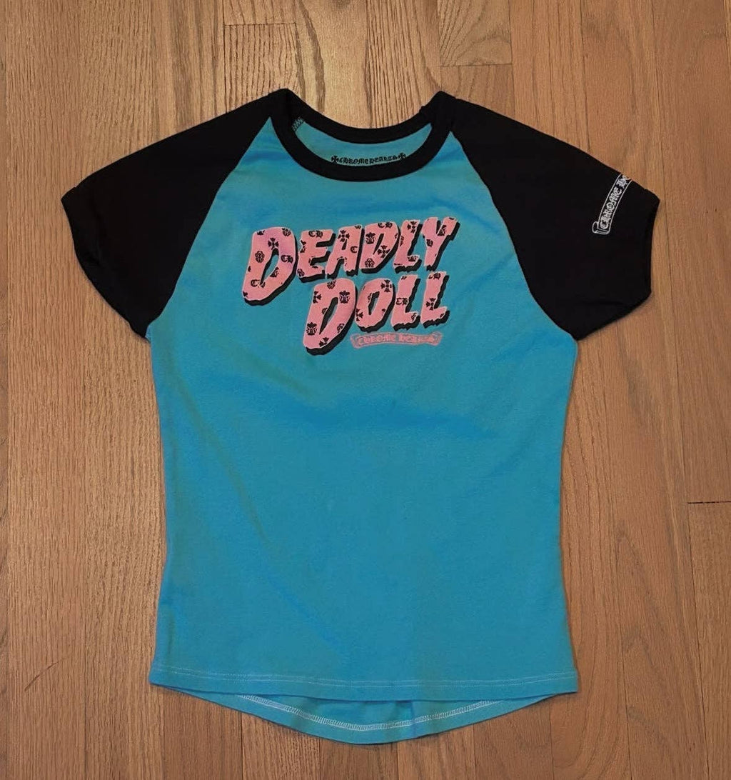 Archive Chrome "deadly doll" crop top