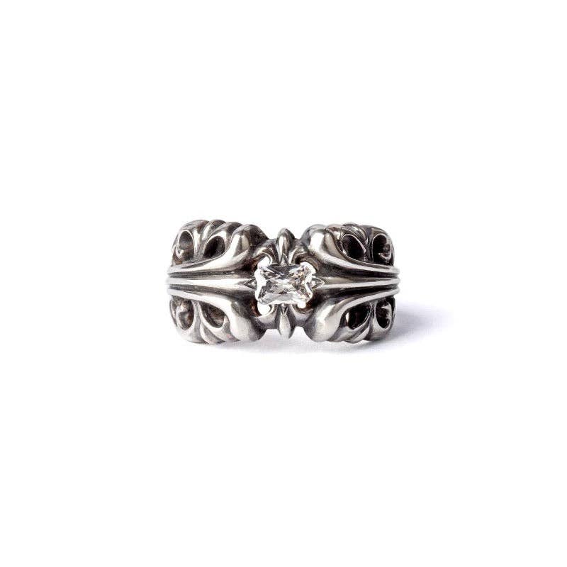 Archive Chrome rings with diamond gemstone