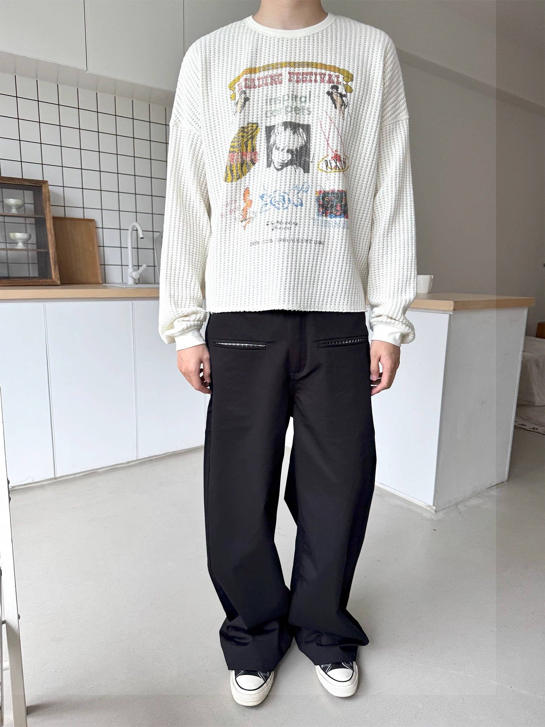 Cream Waffle Knit Long Sleeve